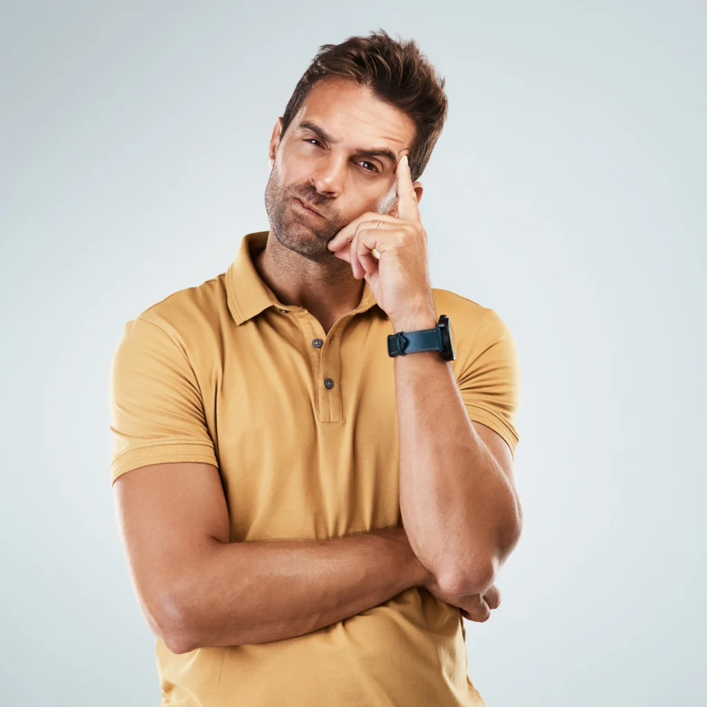 A man taking a decision about custom PEEK facial implants